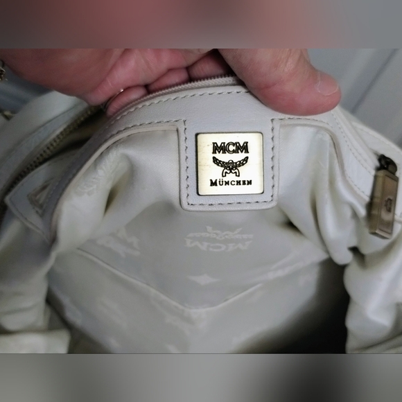 MCM White Hobo Bag with Red and Blue Scarf - Picture 15 of 15